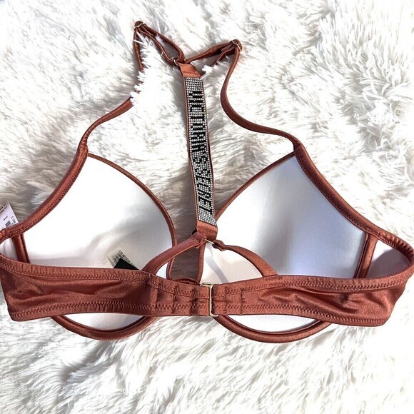 VICTORIA'S‎ SECRET SWIM Bikini Top Shine Strap Full Coverage Push-Up Size 36B - Picture 8 of 16